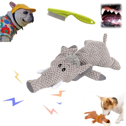 Qosigote PowerKauer Unzerstorbare Qualitat Fur Starke Beiber - Hundespielzeug Unzerstörbar, Indestructible Dog Toy, Wowpetsmart Invincible Chewanimals, Dog Toys for Aggressive Chewer (Elephant A) von Qosigote