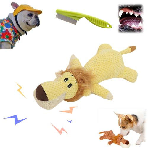 Qosigote PowerKauer Unzerstorbare Qualitat Fur Starke Beiber - Hundespielzeug Unzerstörbar, Indestructible Dog Toy, Wowpetsmart Invincible Chewanimals, Dog Toys for Aggressive Chewer (Lion B) von Qosigote