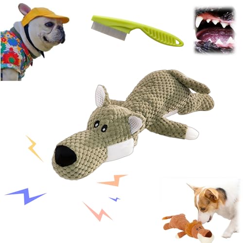 Qosigote PowerKauer Unzerstorbare Qualitat Fur Starke Beiber - Hundespielzeug Unzerstörbar, Indestructible Dog Toy, Wowpetsmart Invincible Chewanimals, Dog Toys for Aggressive Chewer (Wolf B) von Qosigote