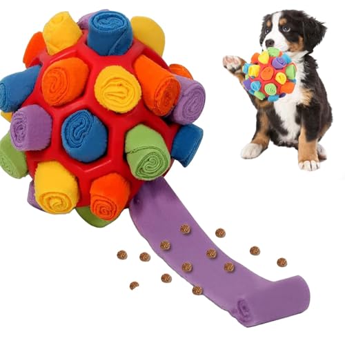 Qosigote Serenosole Puppuzzle Interaktives Hundespielzeug, Beschäftigungsspielzeug Hunde, Interaktives Hundespielzeug, Schnüffelball-Spielzeug Haustiere, Ultimatives Puzzle-Spiel Hunde (Red) von Qosigote