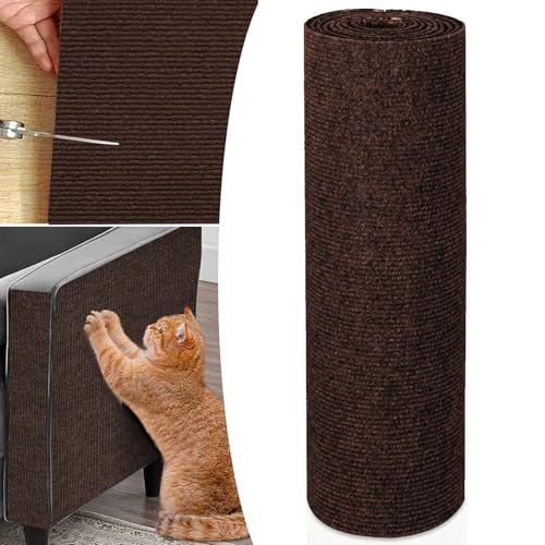 Qosigote Vowtrlleoy Cat Scratching Cloth, Can Protect Furniture-Cat Scratching Mat, Beyonddraw Cat Scratching Mat, Self-Adhesive Cat Wall Scratcher (Brown,11.8×39.4 in / 30×100 cm) von Qosigote