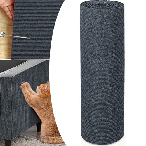 Qosigote Vowtrlleoy Cat Scratching Cloth, Can Protect Furniture-Cat Scratching Mat, Beyonddraw Cat Scratching Mat, Self-Adhesive Cat Wall Scratcher (Dark Grey,11.8×39.4 in / 30×100 cm) von Qosigote