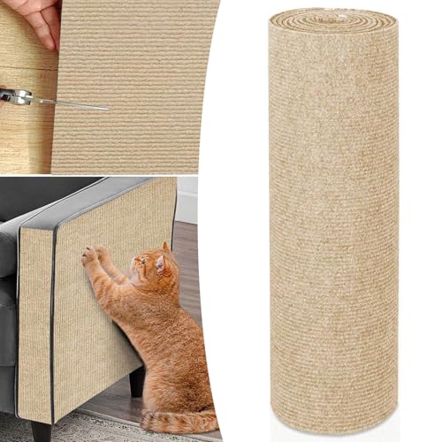 Qosigote Vowtrlleoy Cat Scratching Cloth, Can Protect Furniture-Cat Scratching Mat, Beyonddraw Cat Scratching Mat, Self-Adhesive Cat Wall Scratcher (Khak,11.8×39.4 in / 30×100 cm) von Qosigote