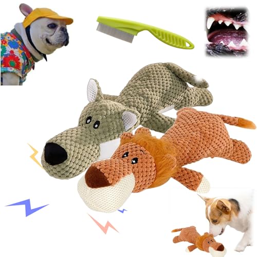 Qosigote Wowpetsmart Invincible Chewanimals, Wowpetsmart for Heavy Chewers, Designed for Heavy Chewers, Toys for Small, Medium and Large Dogs (2pcs-b) von Qosigote