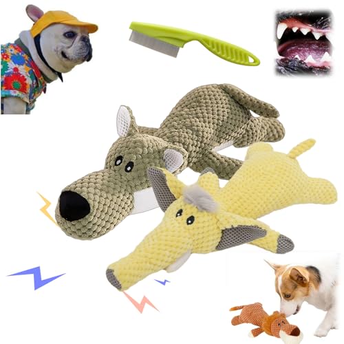 Qosigote Wowpetsmart Invincible Chewanimals, Wowpetsmart for Heavy Chewers, Designed for Heavy Chewers, Toys for Small, Medium and Large Dogs (2pcs-d) von Qosigote