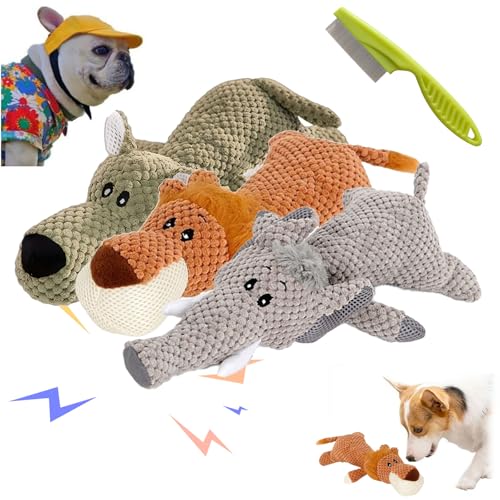 Qosigote Wowpetsmart Invincible Chewanimals, Wowpetsmart for Heavy Chewers, Designed for Heavy Chewers, Toys for Small, Medium and Large Dogs (3pcs-a) von Qosigote