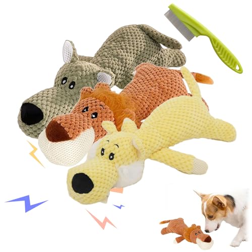 Qosigote Wowpetsmart Invincible Chewanimals, Wowpetsmart for Heavy Chewers, Designed for Heavy Chewers, Toys for Small, Medium and Large Dogs (3pcs-b) von Qosigote