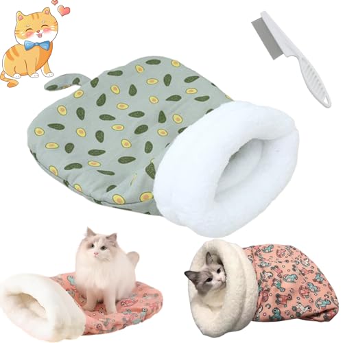 Cat Sleeping Bag, Cat Winter Sleeping Bag for Indoor Cats, 360° Wrap Comfortable Fleece Warm Covered Cat Bed, Dog, Winter Warm Sleeping Bag, Plush Soft Pet Bed, Comfort Bed for Cold Weather (C) von Qosneoun