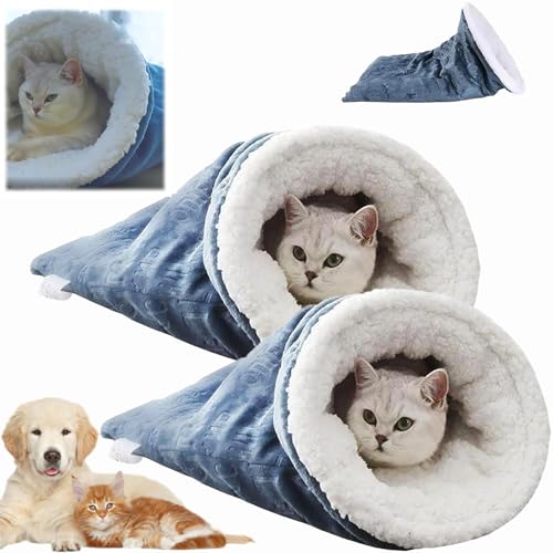 Cat Winter Sleeping Bag,Cat Sleeping Bag,Cat Sleeping Bag for Indoor Cats,Winter Cat Sleeping Bag,Soft Plush Large Cat Sack Self Warm Cat Bed, for Cats Up to 6kg/14lb Cat Supplies and Small Dogs (2) von Qosneoun