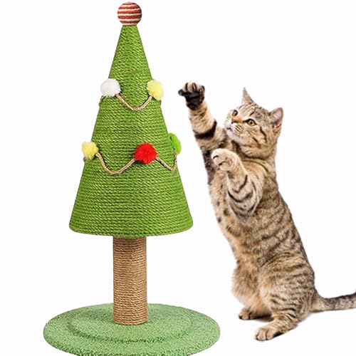 Kratzbaum Weihnachten,52/62/85CM Weihnachtsbaum Kratzbaum,Weihnachts Kratzbaum,Weihnachtsbaum Katze,Cat Christmas Tree,Katzenspielzeug Kratzunterlage,Stabiler Kratzfest Verschleißfeste (A(52 * 30cm)) von Qosneoun