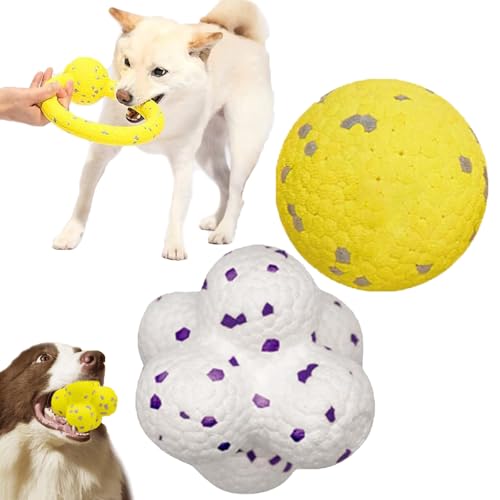 Pfotenstern Kauzauber Ball, Kauzauber Ball Für Hunde, Pfotenstern Magic Ball, Kauzauberball Hund, Hundespielzeug Ball For Hunde Ball Strapazierfähiges Für Große, Mittelgroße, Kleine Hunde (2pcs-D) von Qosneoun