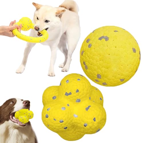 Pfotenstern Kauzauber Ball, Kauzauber Ball Für Hunde, Pfotenstern Magic Ball, Kauzauberball Hund, Hundespielzeug Ball For Hunde Ball Strapazierfähiges Für Große, Mittelgroße, Kleine Hunde (2pcs-B) von Qosneoun