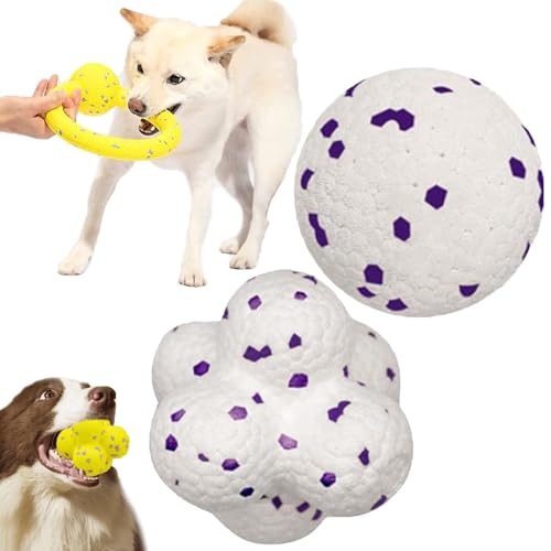 Pfotenstern Kauzauber Ball, Kauzauber Ball Für Hunde, Pfotenstern Magic Ball, Kauzauberball Hund, Hundespielzeug Ball For Hunde Ball Strapazierfähiges Für Große, Mittelgroße, Kleine Hunde (2pcs-C) von Qosneoun