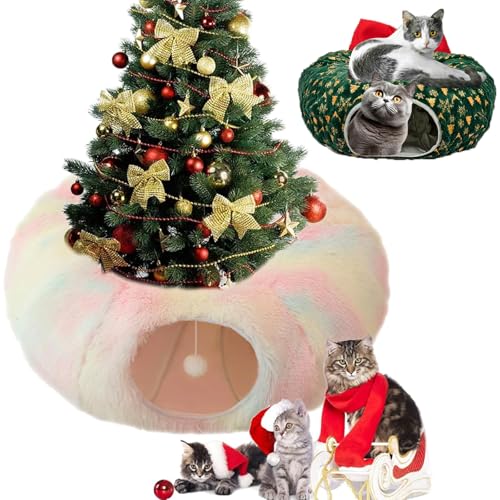 Qosneoun Christmas Tree Cat Tunnel, Katzentunnel Weihnachtsbaum, Christmas Cat Tunnel, Cat Tunnel Christmas Tree Skirt, Weihnachtsbaum Katzentunnel, Katzentunnel (Farbe) von Qosneoun