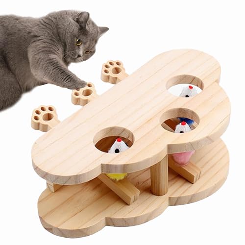 Qosneoun Miaofairy Katzenspielzeug, Miaofairy Whack-A-Mole, 3-In-1-Katzenkratzbaum Und Spielzeug, Interaktives Katzenspielzeug,Lustige Geschenke Für Katzen (B) von Qosneoun