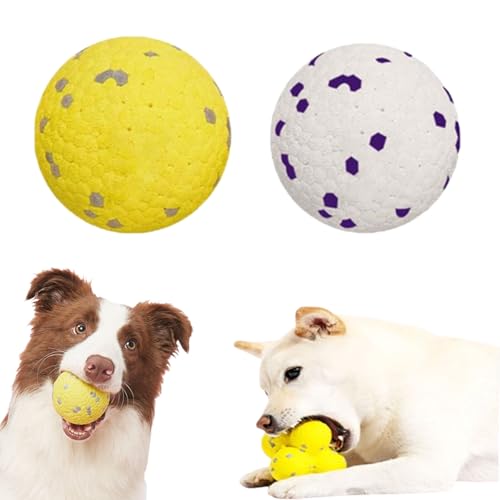 Qosneoun The Mellow Dog Calming Ball, Calming Balls for Dogs, Mellow Dog Yellow Ball, The Mellow Dog Ball Direction, Yellow Calming Dog Ball for Aggressive Chewers (2PCS-B-Mix) von Qosneoun