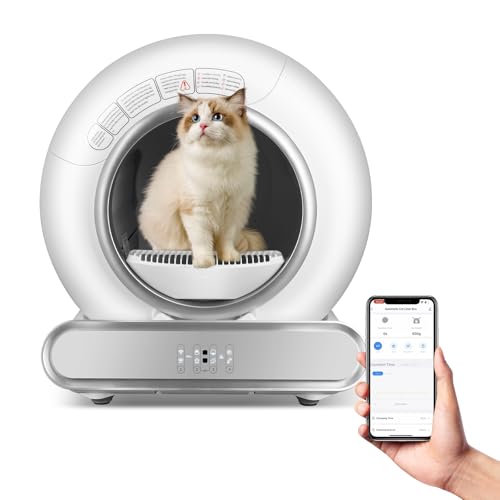 QraraZL Selbstreinigende Katzentoilette, Automatisches Katzenklo mit APP-Steuerung, Katzenklo Selbstreinigend, Smart Health Monitor/ionischer Desodorierer von QraraZL