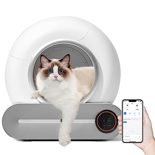 QraraZL Selbstreinigende Katzentoilette, Automatisches Katzenklo mit APP-Steuerung, Katzenklo Selbstreinigend, Smart Health Monitor (Automatisch) von QraraZL