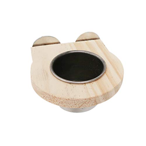 Vogel-Futterbecher zum Aufhängen, für Papageienkäfig, aus Edelstahl, Wassernapf mit Naturholzhalterung für Lovebird Finken, Vogeltränke für den Winter Vogel-Futterbecher zum Aufhängen, für Papageienkäfig, aus Edelstahl, Wassernapf mit Naturholzhalterung für Lovebird Finken, Vogeltränke für den Winter von Qsvbeeqj