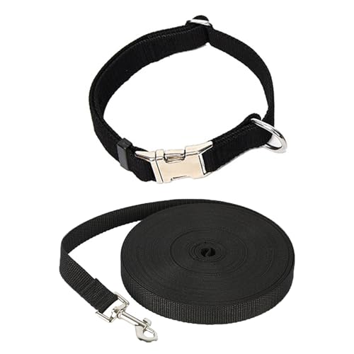 Hundehalsband mit Sicherheits-Metallschnalle, schwarzes Haustierhalsband, Geschenk für Mädchen oder Jungen, geeignet für weibliche oder männliche kleine, mittelgroße und große Hunde von QttvbTna