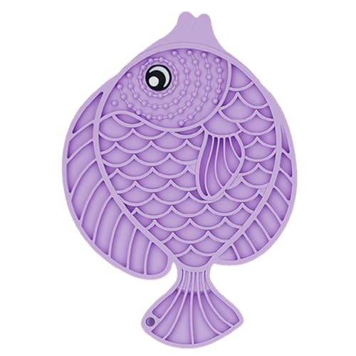 Fish-Shaped Feeding Pad, Cat Feeding Mat, Dog Treat Toy, Suction Cup Lick Pad, Puppy Enrichment Toy, Silicone Dog Feeding Pad, Non-Slip Pet Mat, Interactive Feeding Mat, Healthy Eating for Pets, von Quaeetyu