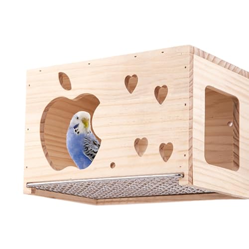 Parrot Nest Box, Natural Wood Bird Breeding Box, Wooden Cockatiel Breeding Box, Parrot House for Breeding. Bird House for Nesting, Nesting Box for Small Birds, Bird Breeding Box Suitable for Parrots von Quaeetyu