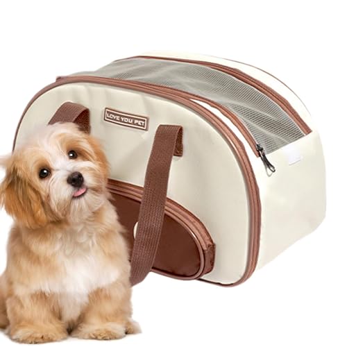 Pet Carrying Bag, Cat Carrier, Dog Carrier, Bread-Based Pet Bag, Handheld Pet Carrier, Shoulder Pet Carrier, Well-Ventilated Pet Bag, Easy Load Pet Bag, Sturdy for Small Medium Cats Under 16.53lb von Quaeetyu