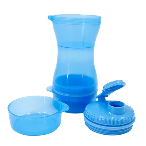 Quaeetyu Hundewasserflasche, Haustierwasserflasche mit Futterbehälter, Tragbare Haustier-Wasserflasche, Praktischer Haustier-Wasserbecher, Welpen-Wasserspender für Reisen, Outdoor-Aktivitäten, Hunde, von Quaeetyu