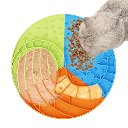 Quaeetyu Katzen-Leckmatte für langsames Fressen, 3 Farben, Leckmatte aus Silikon, Walform, Futtermatte für Hunde und Katzen, langsames Fresstraining von Quaeetyu