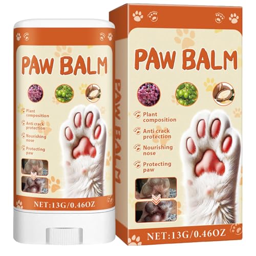 Quaeetyu Pfotenbalsam für Hunde,Reparaturbalsam für Hundepfoten,13g Pfotensalbe für Katzen - Anti-Cracked Medium Dog Paw Protection Wax Pet Dry Foot Verbessern Sie die Pfotengesundheit von Quaeetyu