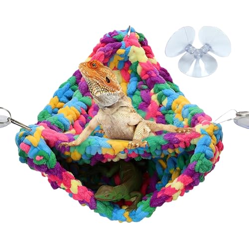 Reptile Hammock | Lizards and Snakes | Double-Layer Soft Terrarium Swing Bed | Bearded Dragon Tank Accessories | Perfect Bedding for Chameleons, Geckos, and Parrots, Portable Reptile Habitat Decor von Quaeetyu