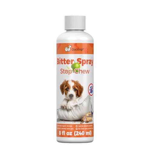 Qucship Bitterspray für Hunde gegen Kauen, natürlich, 237 ml von Qucship