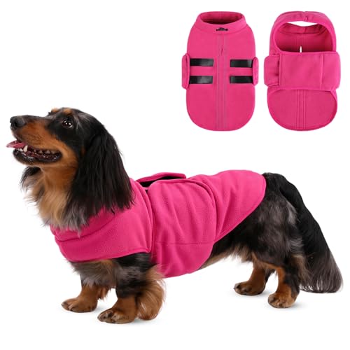 Queenmore Hundepullover Fleece Warm Hundemantel Winter, Hundejacke Hundeweste Kleine Hund, Wintermantel Hunddackel, Chihuahua, Bulldog, Greyhound, Rosa, L von Queenmore