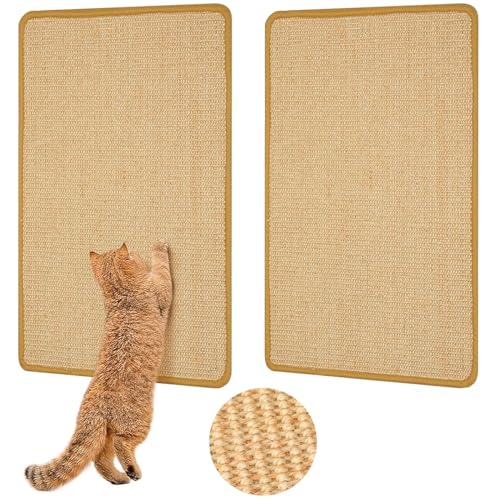 Kratzteppich Katze, Kratzpappe für Katzen, Natürlich Sisal Kratzteppich Katze, Kratzbretter Boden rutschfest, Katzen Kratzmöbel, Kratzmatte Katze für Katzen,Schützt Teppiche und Sofas (50 * 25cm) von Queerelele