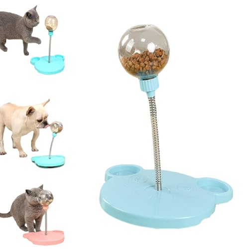 Quesardens Wackelndes Hunde Leckerli Spielzeug,Futterball für Hunde Interaktive Spielzeug,Intelligenzspielzeug FüR Hunde,Snackball Hund Katze,Universelles Snackspielzeug für Katzen und Hunde(Blue) von Quesardens