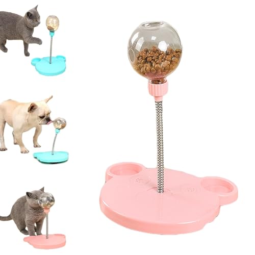 Quesardens Wackelndes Hunde Leckerli Spielzeug,Futterball für Hunde Interaktive Spielzeug,Intelligenzspielzeug FüR Hunde,Snackball Hund Katze,Universelles Snackspielzeug für Katzen und Hunde(Pink) von Quesardens