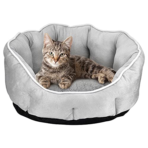 Queta Hundebett, Katzenbett Hundesofa Hundekissen Plüsch Weich Haustierbett für klein Katzen und Hunde, 46 * 46 * 23cm (Grau) von Queta