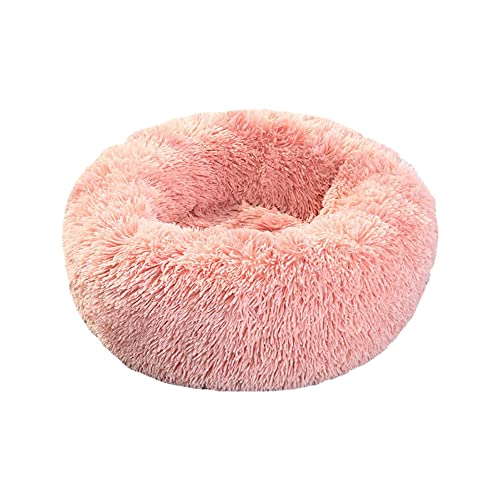 Queta Katzenbett Schöne Tierbett, Klein Hund Bett Haustierbett Plüsch Weich Runden Katze Schlafen Bett (60cm, Rosa) von Queta