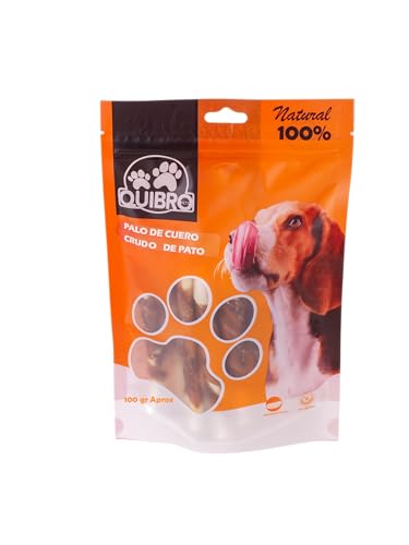 Quibropets Rohleder-Sticks aus Entenleder, Snacks und Leckerlis für Hunde, Leckerlis für Haustiere, ideal für große und mittelgroße Hunde, 100 g von Quibropets