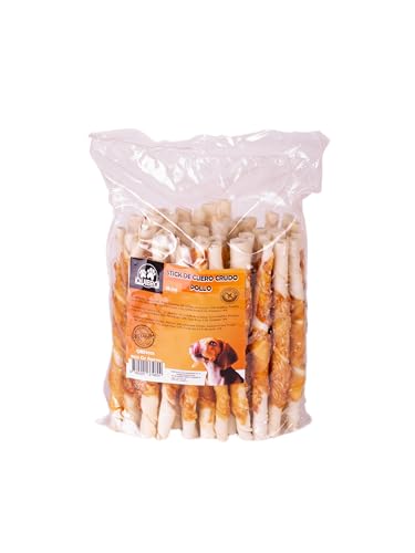 Quibropets Sticks Hühnerleder, Snacks und Leckerlis für Hunde, Leckerlis für Haustiere, ideal für große und mittelgroße Hunde, 950 g (18 cm) von Quibropets