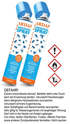 Quiko 2 x 750 ml Ardap Ungezieferspray Wirkstoff Neu 6 Wochen Langzeitwirkung von Quiko