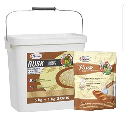 Quiko Rusk 5Kg - Spezialfutterzusatz zum Anfeuchten von Eifutter, Aufzuchtfutter und Weichfutter für Ziervögel von Quiko