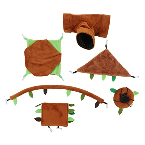 Qukaim 6pcs Hängende Hamster Hängematte Bett Set, Warme Kleintierbetten für Hamster, Ratte, Meerschweinchen, Zuckergleiter, inklusive Hängematten und Tunnel, ideal für Käfige Qukaim 6pcs Hängende Hamster Hängematte Bett Set, Warme Kleintierbetten für Hamster, Ratte, Meerschweinchen, Zuckergleiter, inklusive Hängematten und Tunnel, ideal für Käfige von Qukaim