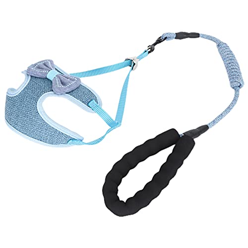 Qukaim Anti? Lost Cat Harn Anti-Lost Cat Vest Harness with Leash, Escape-Proof Pet Walking Vest Strap, Blue, Adjustable Size for Cats, Lightweight Design, Ideal for Outdoor Use von Qukaim