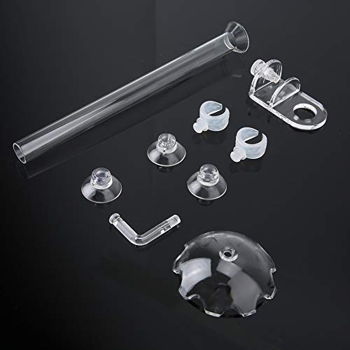 Qukaim Aquarium Accory Acryl Garnelen Feeder Tube Set, 20cm Futternapf mit Halterclip, Aquarium Zubehör für Garnelen Fütterung, Klar von Qukaim