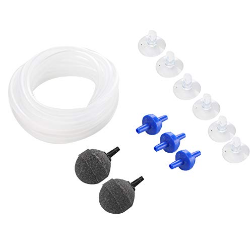 Qukaim Aquarium Aeration Accories Sauerstoffpumpe Accories Set, Luftpumpen-Rückschlagventil, Luftschlauch, Luftstein, Aquarium-Belüftung Accories für Aquarium, komplette Belüftungslösung von Qukaim