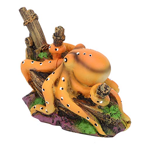 Qukaim Aquarium Harz Oktopus Aquarium Simulation Octopus PVC Harz Dekorative Meereswelt Malerei 91 * 50cm Künstliche Versteckhaus für Aquarium Landschaft Ornament von Qukaim