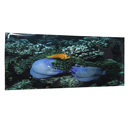 Qukaim Aquarium-Hintergrundposter, PVC, selbstklebendes Aquarium-Hintergrundposter, gelbes Fischmuster, Aquarium-Dekoration, 61 x 41 cm, einfach anzubringen, wasserdicht, lebendige Farben von Qukaim