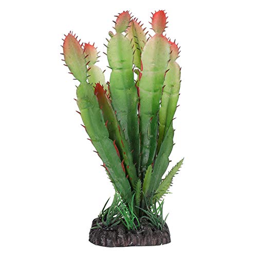 Qukaim Aquarium Künstliche Pflanzen Simulation Kunststoff Kaktus Pflanze, Künstliche Wasserpflanzen für Terrarium und Reptilien Lebensräume Dekoration Aquarium Landschaft Home Decor 15cm Hoch von Qukaim