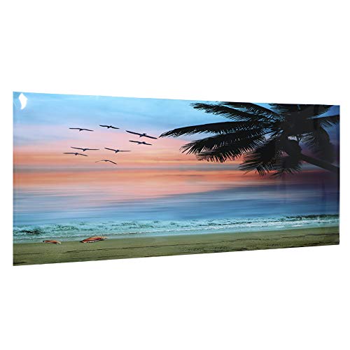 Qukaim Aquarium Poster PVC Adhesive Seaside Sunset Clouds Pattern Aquarium Hintergrund Poster, 61 x 30 cm Fish Tank Dekoration Aufkleber von Qukaim